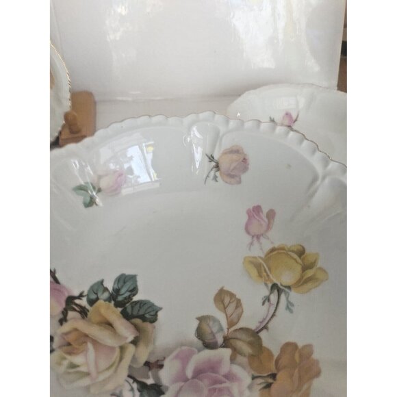 Antique Bavaria Schumann Arzberg Porcelain Serving Bowl and 4 nappies 1920's - Picture 7 of 16